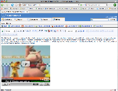 Screenshot of Youtube video in Xinha WYSIWYG mode