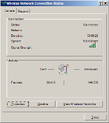 Wifi connection status: 150 Mbps